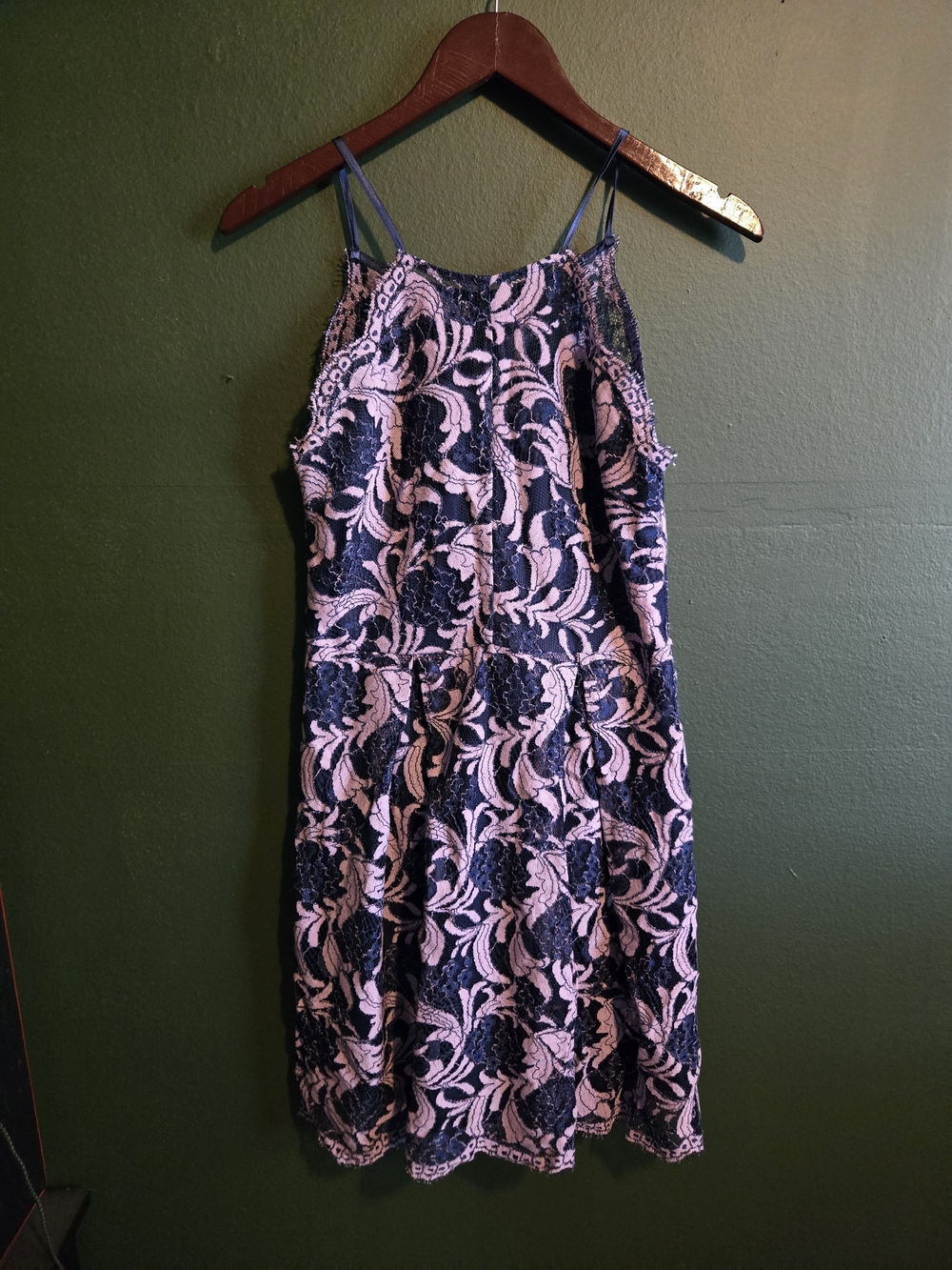Francescas Purple & Blue Lace A-Line Spaghetti Strap Dress